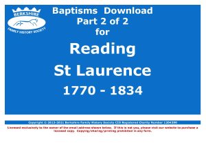 Reading St Laurence Baptisms 1770-1834 (Download) D1739 (Part 2 of 2)