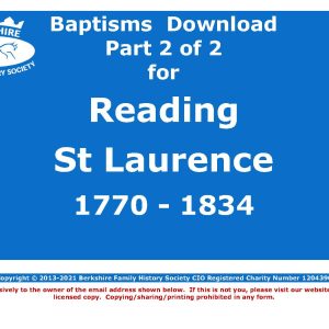 Reading St Laurence Baptisms 1770-1834 (Download) D1739 (Part 2 of 2)