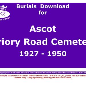 Ascot Priory Road Cemetery Burials 1927-1950 (Download) D1801