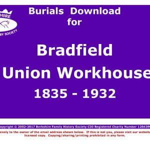 Bradfield Union Workhouse Burials 1835-1932 (Download) D1803