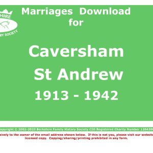 Caversham St Andrew Marriages (Download) D1838