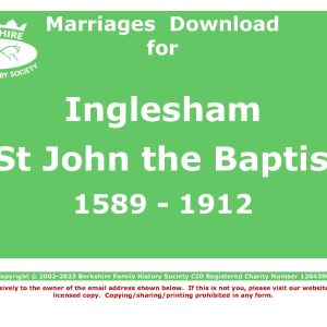 Inglesham St John the Baptist Marriages (Download) D1853