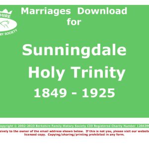 Sunningdale Holy Trinity Marriages (Download) D1856