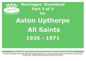 Aston Upthorpe All Saints Marriages (Download) D1862 Part 3 of 3