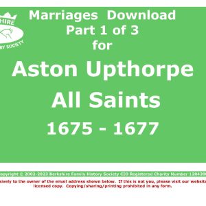 Aston Upthorpe All Saints Marriages (Download) D1875 Part 1 of 3