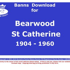 Bearwood  St Catherine Banns 1904-1960 (Download) D1879