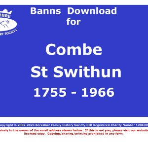 Combe  St Swithun Banns 1755-1966 (Download) D1884