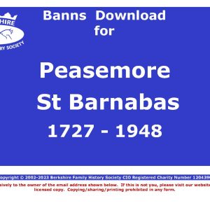 Peasemore  St Barnabas Banns 1727-1948 (Download) D1891