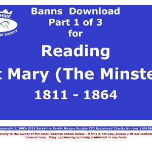 Reading  St Mary (The Minster) Banns 1811-1864 (Download) D1899 Part 1 of 3