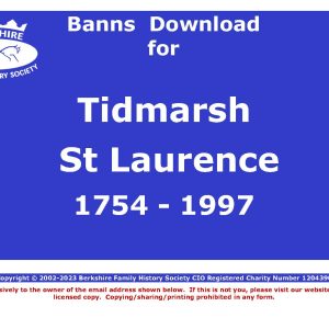 Tidmarsh  St Laurence Banns 1754-1997 (Download) D1906