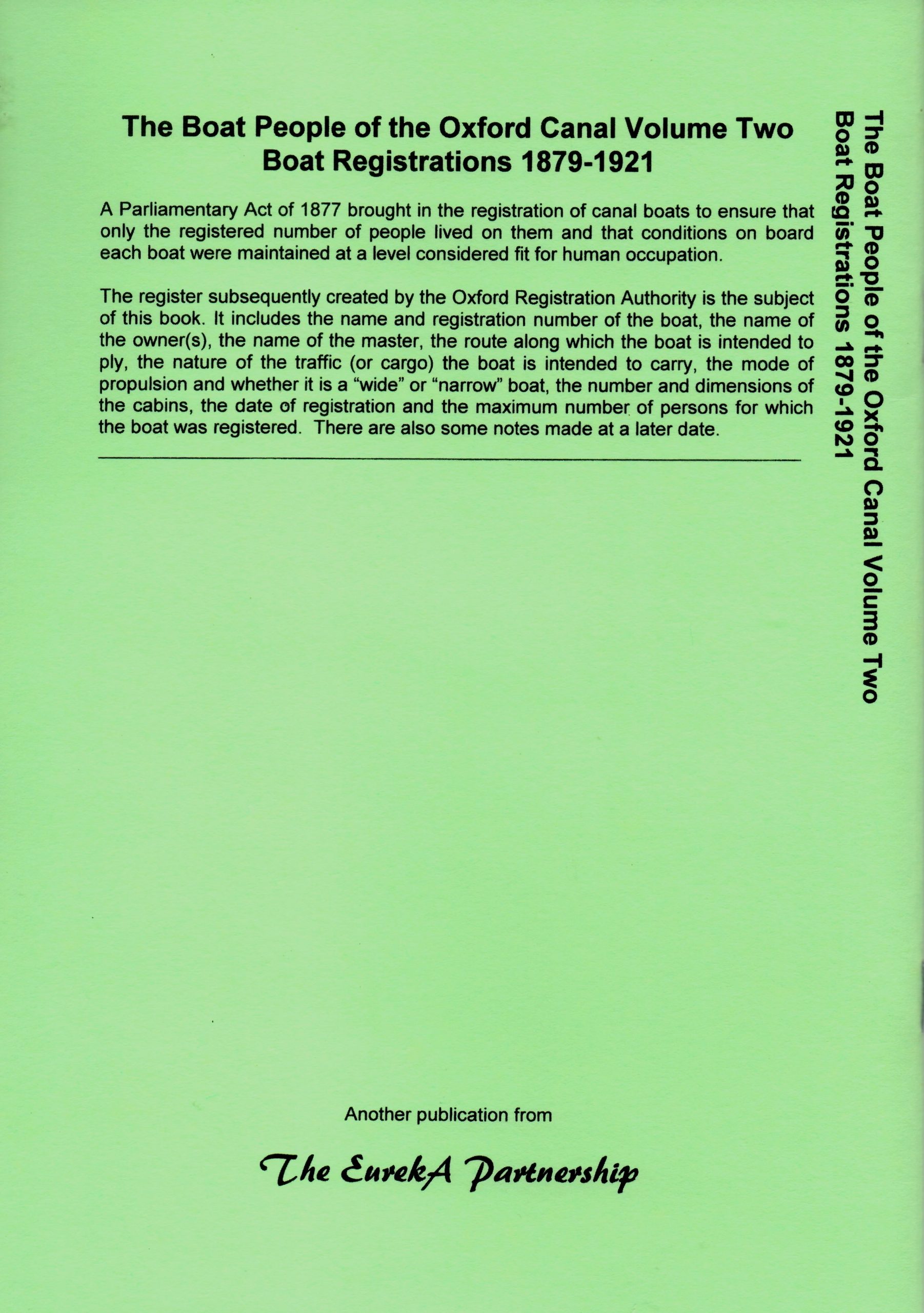 The Boat People of the Oxford Canal - Volume 2 Boat Registrations 1879-1921 - Image 2
