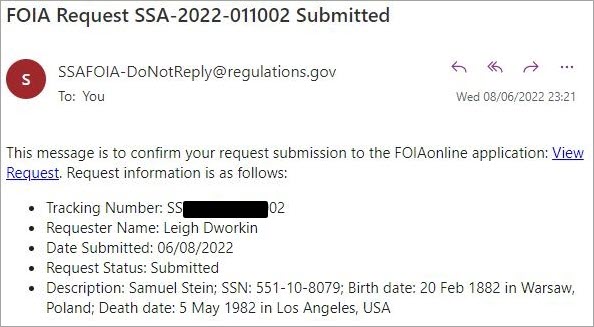 Screenshot - email confirmation