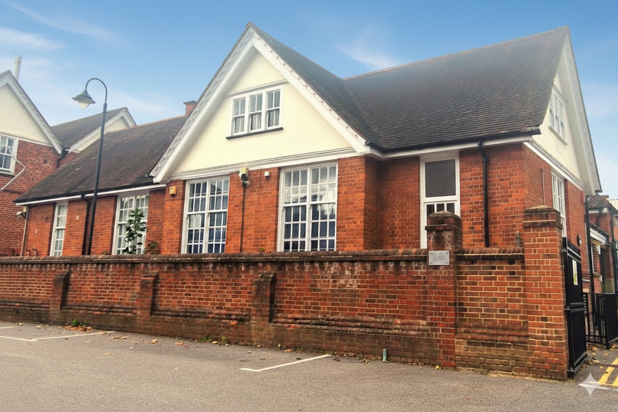 The Family Research Centre. A late Victorian/ earl Edwardian reed brick two storey building