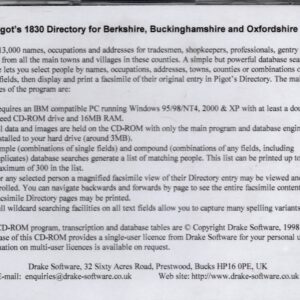 Pigot’s 1830 Directory of Berkshire, Buckinghamshire and Oxfordshire