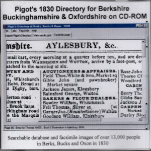 Pigot’s 1830 Directory of Berkshire, Buckinghamshire and Oxfordshire