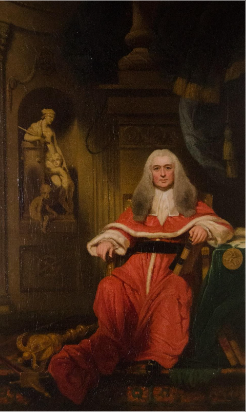 Sir Henry Russell (I) 1st Baronet (1751–1836) 
depicted here in the robes of the Chief Justice of Bengal. Portrait by G. C. Chinnery. Image
 reproduced from the copy at Swallowfield. 
©Roy Starkey
