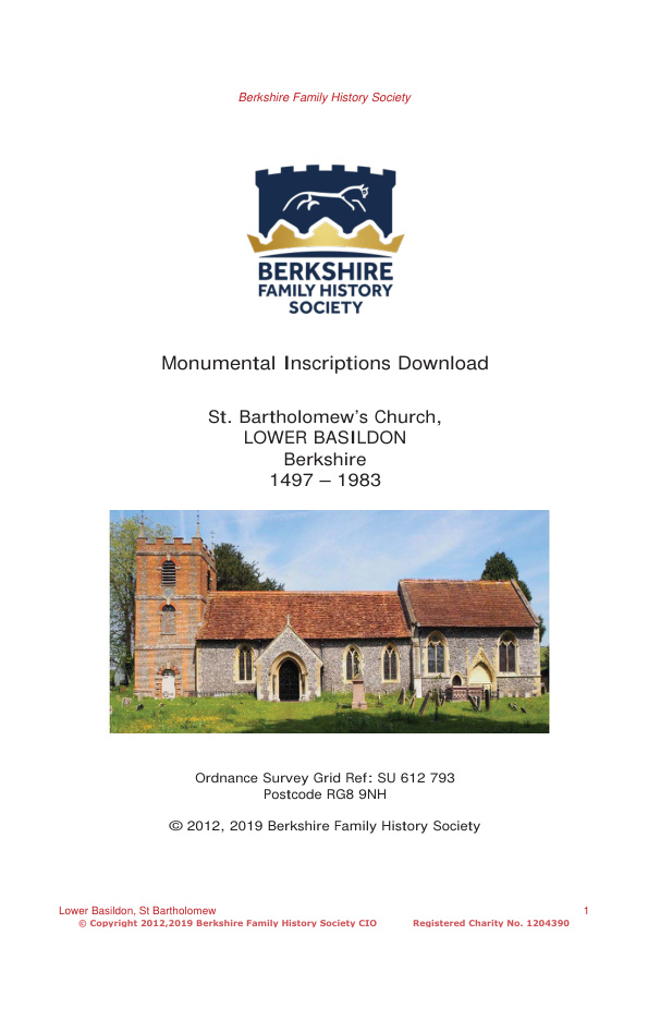 Basildon Lower St Bartholomew MIs 1497-1983 Download D1415