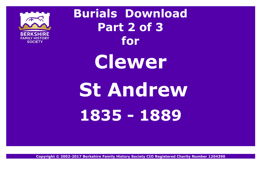 Clewer St Andrew Burials 1835-1889 Download D1278 Part 2 of 3