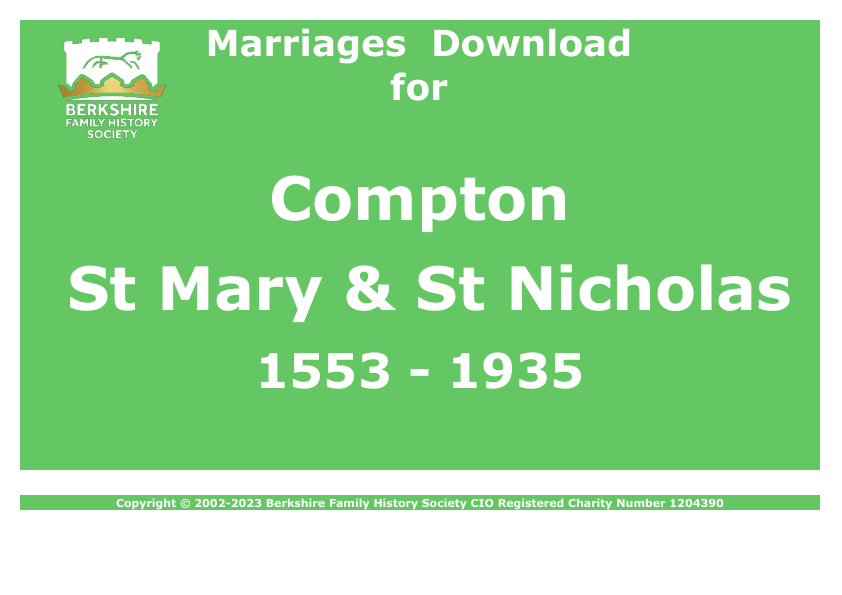 Compton St Mary & St Nicholas Marriages 1553-1935 Download D1506