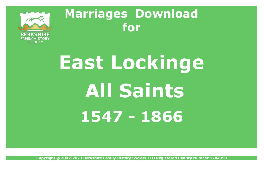 East Lockinge All Saints Marriages 1547-1866 Download D1549