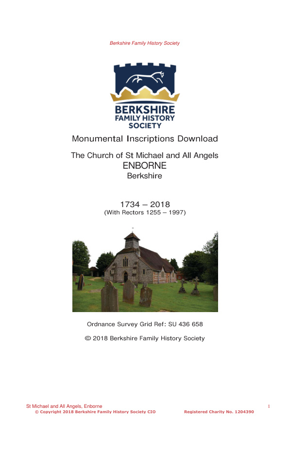 Enborne St Michael MIs 1734-2018 Download D1408