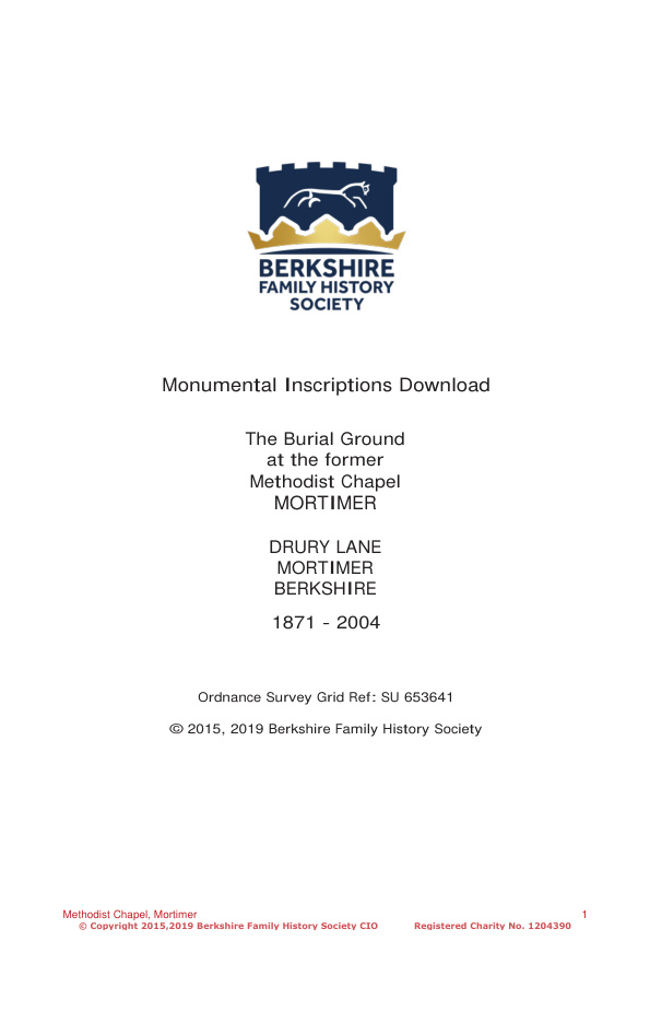 Mortimer Methodist Church MIs 1871-2004 Download D1419