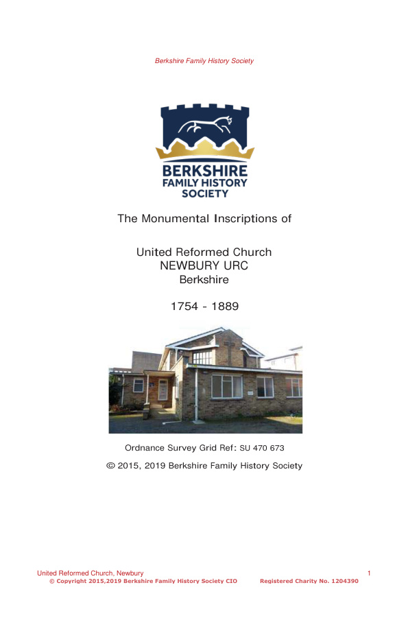 Newbury United Reformed Church MIs 1754-1889 Download D1421