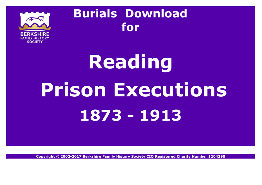 Reading Prison Executions Burials 1873-1913 Download D1177