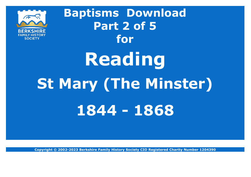 Reading St Mary The Minster Baptisms 1844-1868 Download D1740 Part 2 of 5