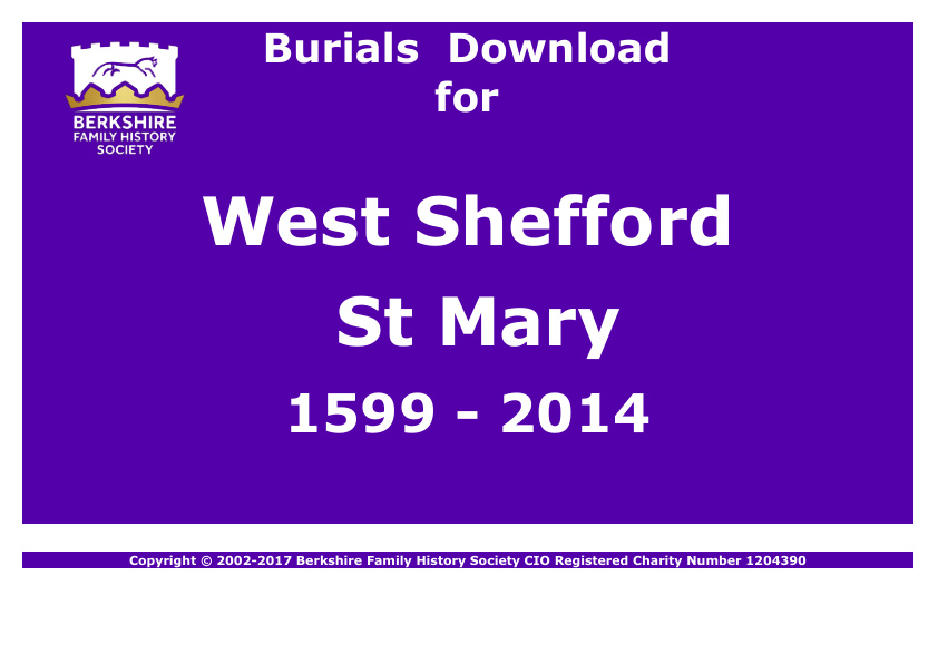 West Shefford St Mary Burials 1599-2014 Download D1248