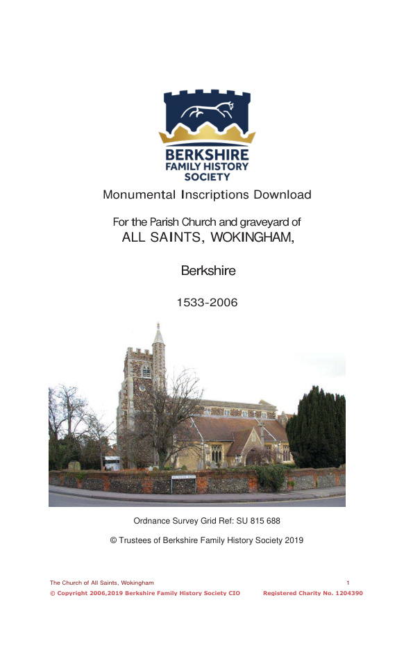 Wokingham All Saints MIs 1533-2006 Download D1432